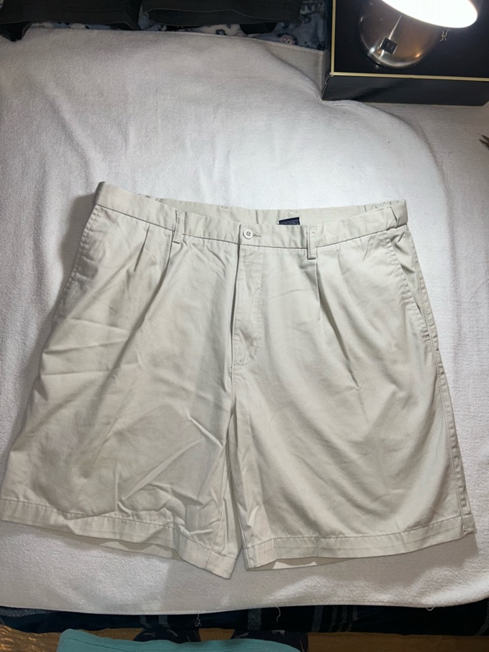 Puritan Classic Men's Pleated Casual Shorts - Cream